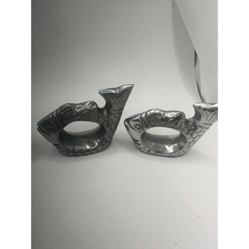 Set Of 4 Fish  Aluminum Napkin Holders